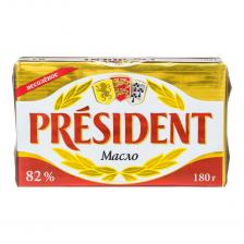 Кислосливочное масло несоленое President 82,5% 180 г