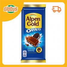 Шоколад молочный Alpen Gold Орео с начинкой со вкусом ванили и кусочками печенья