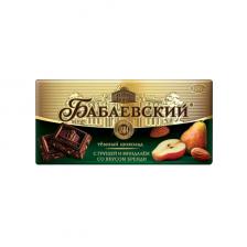Шоколад Бабаевский с грушей и миндалем со вкусом бренди 100 гр (17 шт)