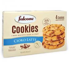 Печенье сахарное FALCONE "Cookies" с молочным шоколадом, 200 г, картонная упаковка