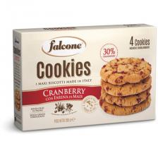 Печенье сахарное FALCONE "Cookies" с клюквой и кукурузной мукой, 200 г, картонная упаковка