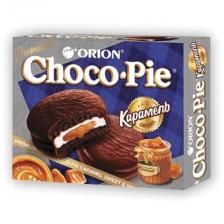 Печенье ORION "Choco Pie Dark Caramel" темный шоколад, карамельное, 360 г (12 штук х 30 г)