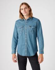 Джинсовая рубашка мужская Wrangler W5D1BKH99 голубая L