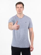 Мужская футболка «Великоросс» цвета серый меланж круглый ворот – фото 3