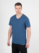 Мужская футболка «Великоросс» тёмно-синего цвета V ворот – фото 1