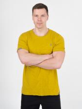 Мужская футболка «Великоросс» горчичного цвета круглый ворот – фото 3