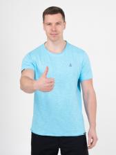 Мужская футболка «Великоросс» ярко-бирюзового цвета круглый ворот – фото 2