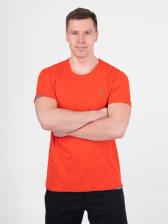 Мужская футболка «Великоросс» кораллового цвета круглый ворот – фото 3