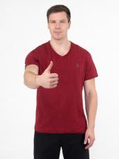 Мужская футболка «Великоросс» красного цвета V ворот – фото 3