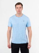 Мужская футболка «Великоросс» небесно-голубого цвета круглый ворот
