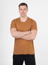 Мужская футболка «Великоросс» коричневого цвета круглый ворот – фото 3