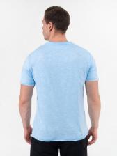 Мужская футболка «Великоросс» небесно-голубого цвета круглый ворот – фото 4