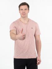 Мужская футболка «Великоросс» бело-лилового цвета V ворот – фото 2