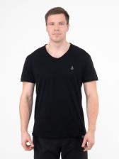 Мужская футболка «Великоросс» черного цвета V ворот