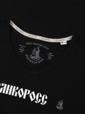 Мужская футболка «Vеликоросс – Zдорово!» чёрного цвета V ворот – фото 4
