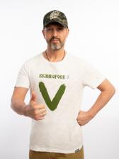 Мужская футболка «Vеликоросс – Zдорово!» белого цвета круглый ворот – фото 1