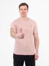 Мужская футболка «Великоросс» бело-лилового цвета круглый ворот