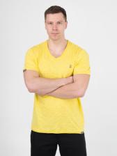 Мужская футболка «Великоросс» желтого цвета V ворот – фото 3