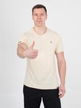 Мужская футболка «Великоросс» цвета слоновая кость круглый ворот – фото 3