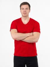 Мужская футболка «Великоросс» алого цвета V ворот – фото 3