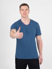 Мужская футболка «Великоросс» тёмно-синего цвета V ворот – фото 2