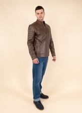 Кожаная куртка мужская Каляев 51748 коричневая 48 RU