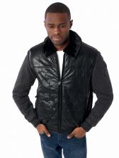 Кожаная куртка мужская NoBrand AD2386 черная XXL