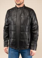 Кожаная куртка мужская Каляев 49637 черная 46 RU