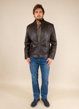 Кожаная куртка мужская Каляев 51795 коричневая 54 RU