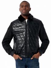 Кожаная куртка мужская NoBrand AD2499 черная 4XL