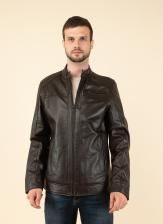 Кожаная куртка мужская Каляев 1597129 коричневая 58 RU