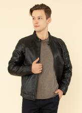 Кожаная куртка мужская Каляев 55189 черная 58 RU
