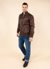 Кожаная куртка мужская Каляев 45226 коричневая 54 RU