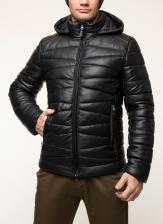 Кожаная куртка мужская Каляев 1575592 черная 48 RU