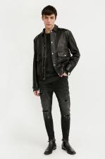 Кожаная куртка мужская Finn Flare B21-21801 черная XL