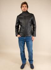 Кожаная куртка мужская Каляев 51795 черная 56 RU