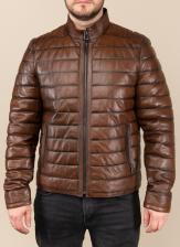 Кожаная куртка мужская Каляев 49305 коричневая 44 RU