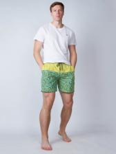 Винтажные пляжные шорты «Зеленая хохлома» – фото 2