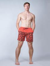 Винтажные пляжные шорты «Ярко-красная хохлома» – фото 2