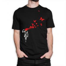 Футболка мужская Dream Shirts Бэнкси - Девочка с бабочками 9899242222 черная XL