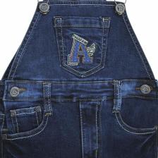 Полукомбинезон джинсовый для мальчиков, рост 98 см, цвет синий – фото 2