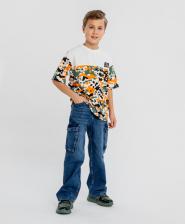 Джинсы-карго relaxed fit синие для мальчика Button Blue (146)