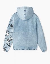 Джинсовая куртка Gloria Jeans oversize с граффити-принтом для мальчика 12-14 лет/158-164