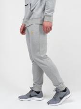 Спортивные штаны цвета серый меланж с манжетами, без лампасов. Плотный футер – фото 1