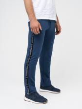 Спортивные штаны «Великоросс» цвета синего деним без манжета. Лёгкий футер – фото 1