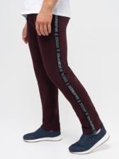 Спортивные штаны «Великоросс» цвета красного вина без манжета. Лёгкий футер – фото 1