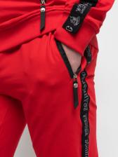 Спортивные штаны «Великоросс» красного цвета. Лёгкий футер – фото 1
