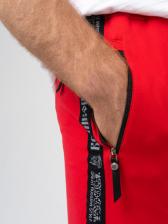 Спортивные штаны «Великоросс» красного цвета без манжета. Лёгкий футер – фото 4