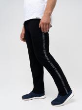 Спортивные штаны «Великоросс» черного цвета без манжета. Лёгкий футер