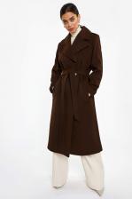 Пальто женское Calista 0-44100458 коричневое 42 RU